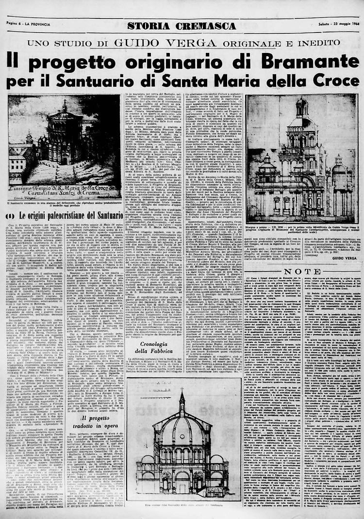 Il progetto originario di Bramante per il Santuario di Santa Maria della Croce