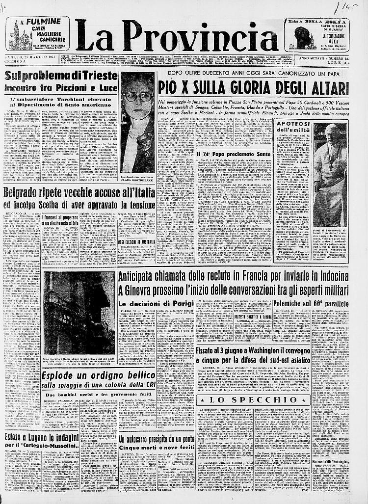 Pio X sulla gloria degli altari