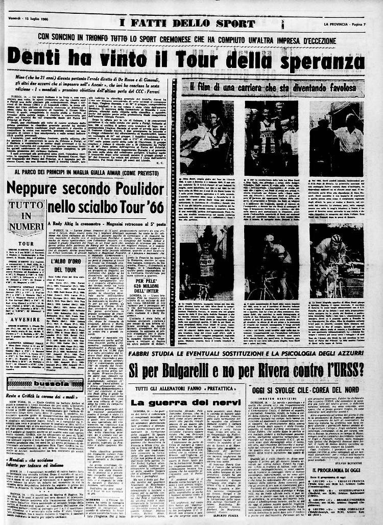 Denti ha vinto il tour della speranza 