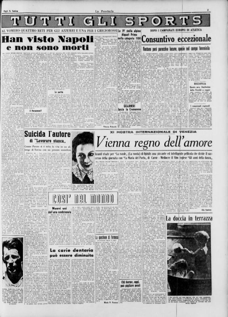 Suicida l'autore di "Lavorare stanca,, 