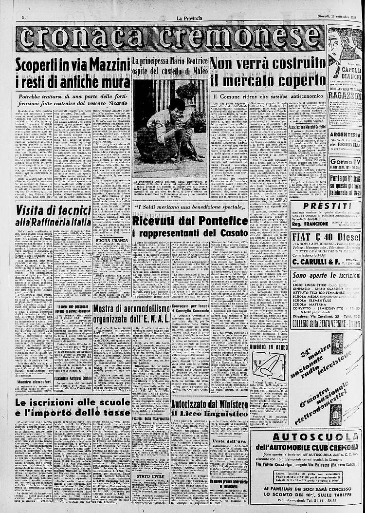 Scoperti in via Mazzini i resti di antiche mura - I Soldi ricevuti dai Pontefice