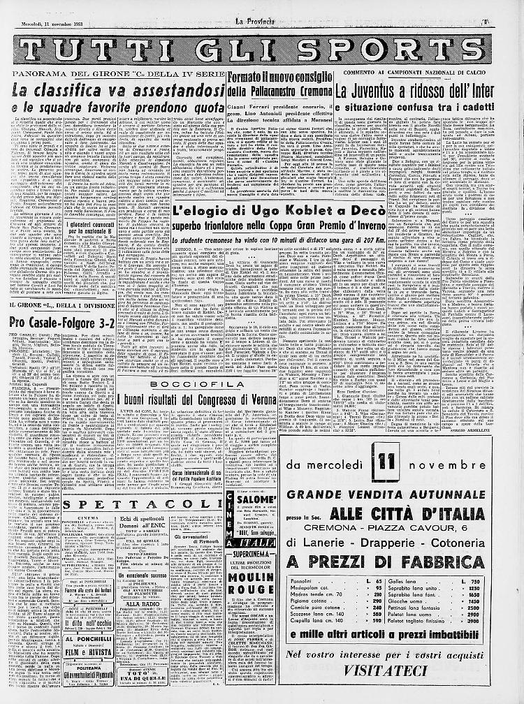 L'elogio di Ugo Koblet a Decò