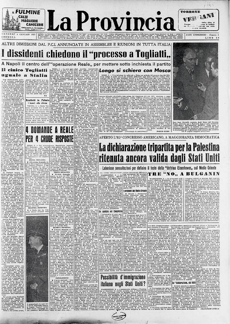 I dissidenti chiedono il “processo a Togliatti”