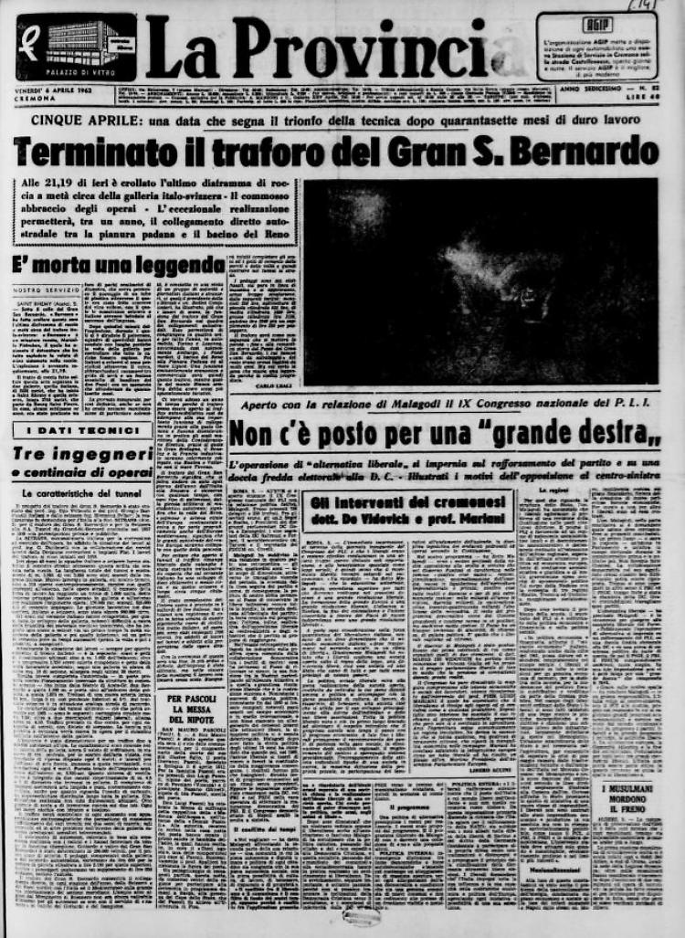Terminato il traforo del Gran S. Bernardo