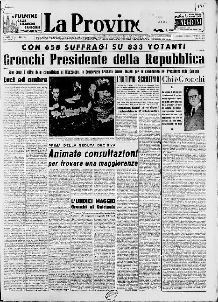 Gronchi Presidente della Repubblica