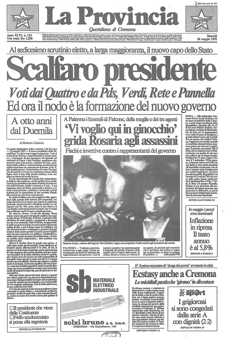 Scalfaro PresidenteI funerali di Falcone