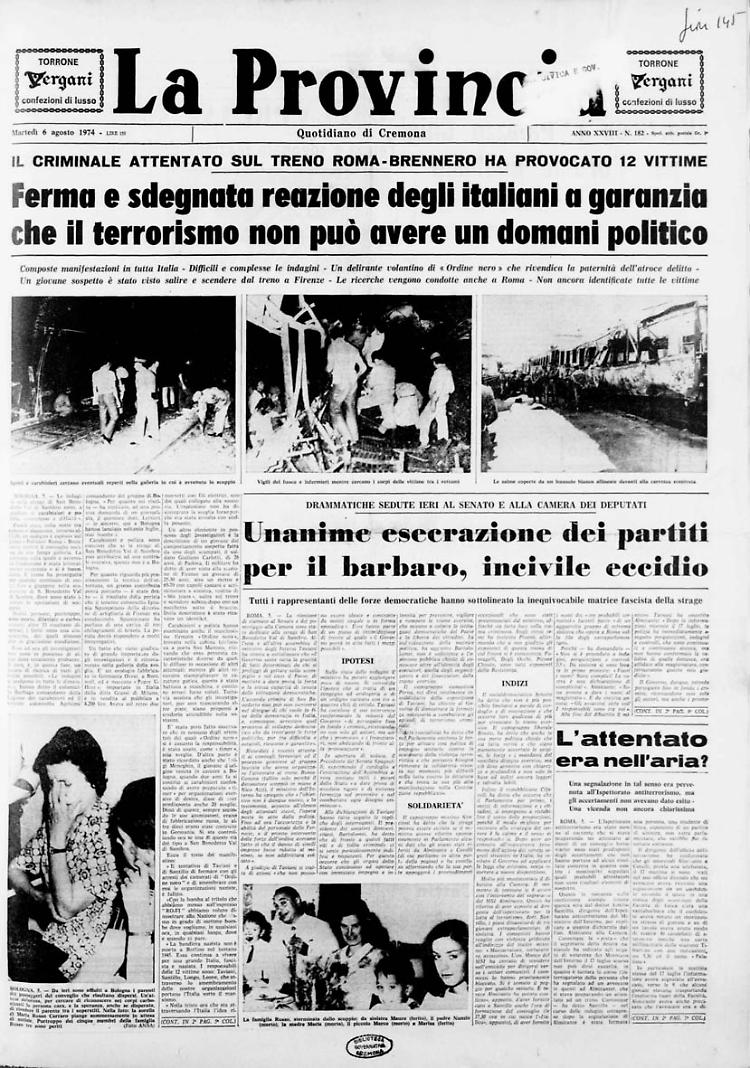«Italicus»: attentato sul treno Roma-Brennero