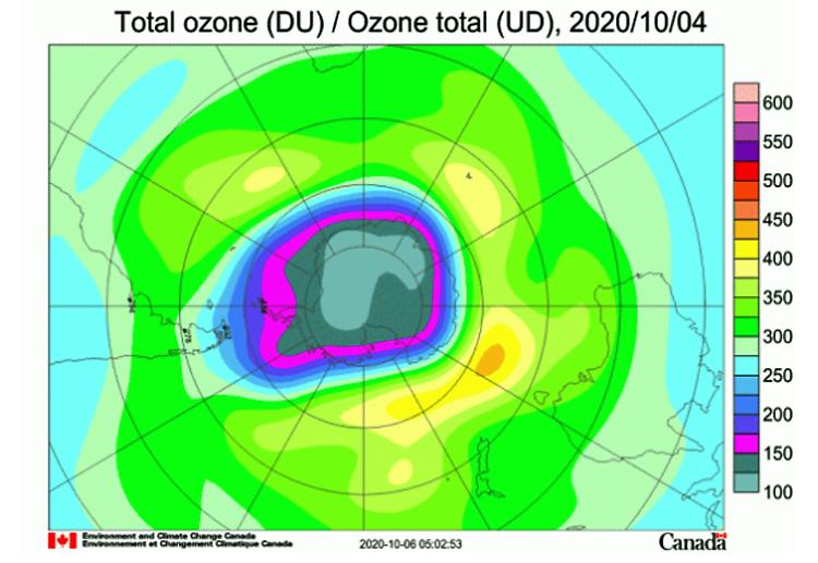 Il buco dell'ozono alla sua massima estensione