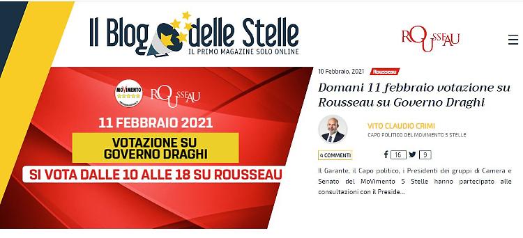  Rousseau, "Volete governo tecnico-politico con superministero?"