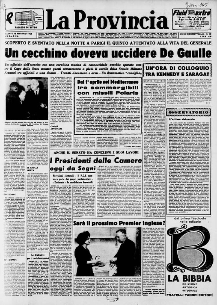 Un cecchino doveva uccidere De Gaulle