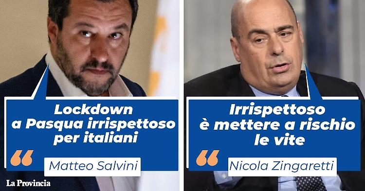 Stretta anti-Covid a Pasqua: è  lite tra Salvini e Zingaretti