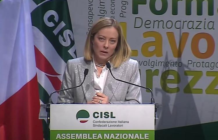 Meloni "Serve una nuova alleanza tra datore di lavoro e lavoratori"