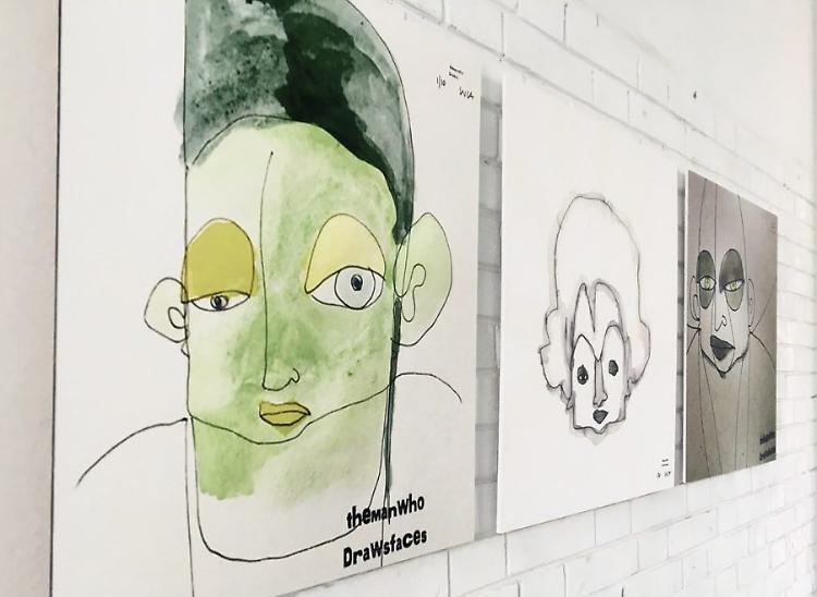 The many faces of the man who draws faces. Disegni di Luca Bertoluzzi
