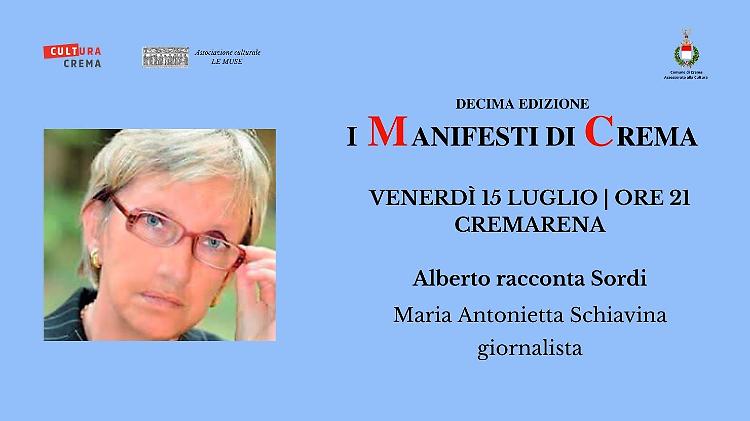 Maria Antonietta Schiavina al Cremarena per i Manifesti di Crema