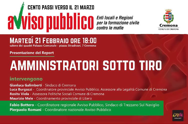 Presentazione del report "Amministratori sotto tiro"