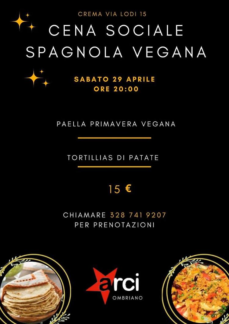 Cena vegana spagnola all'Arci Ombriano