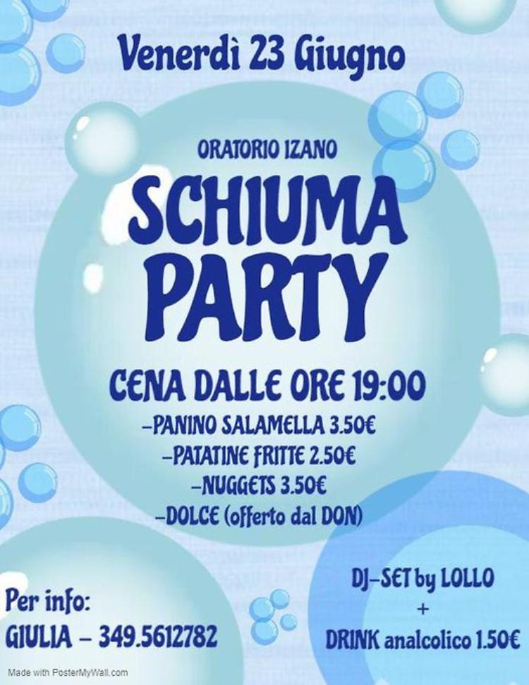 Schiuma party in oratorio