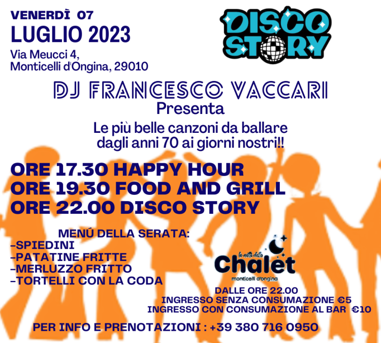 Tutti in pista con la serata musicale "Disco Story"!