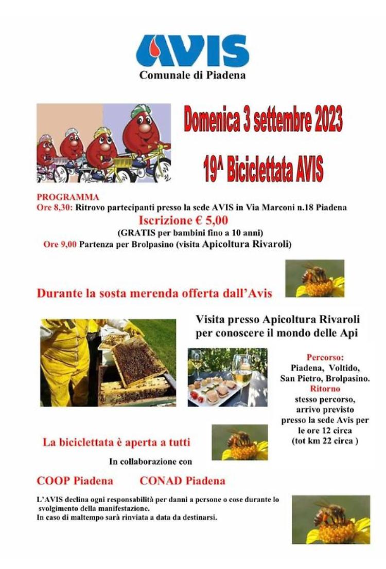 Biciclettata Avis con visita all'Apicoltura Rivaroli