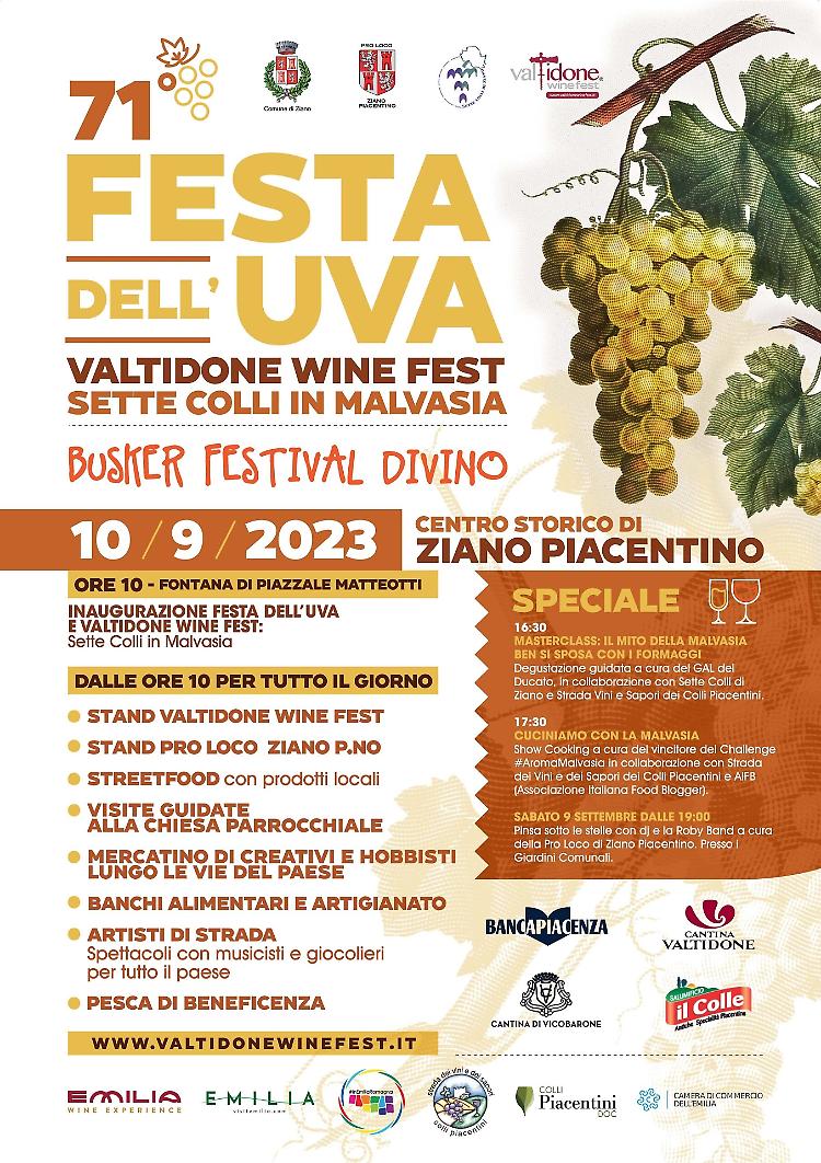Valtidone Wine Fest e 71esima edizione della Festa dell’uva