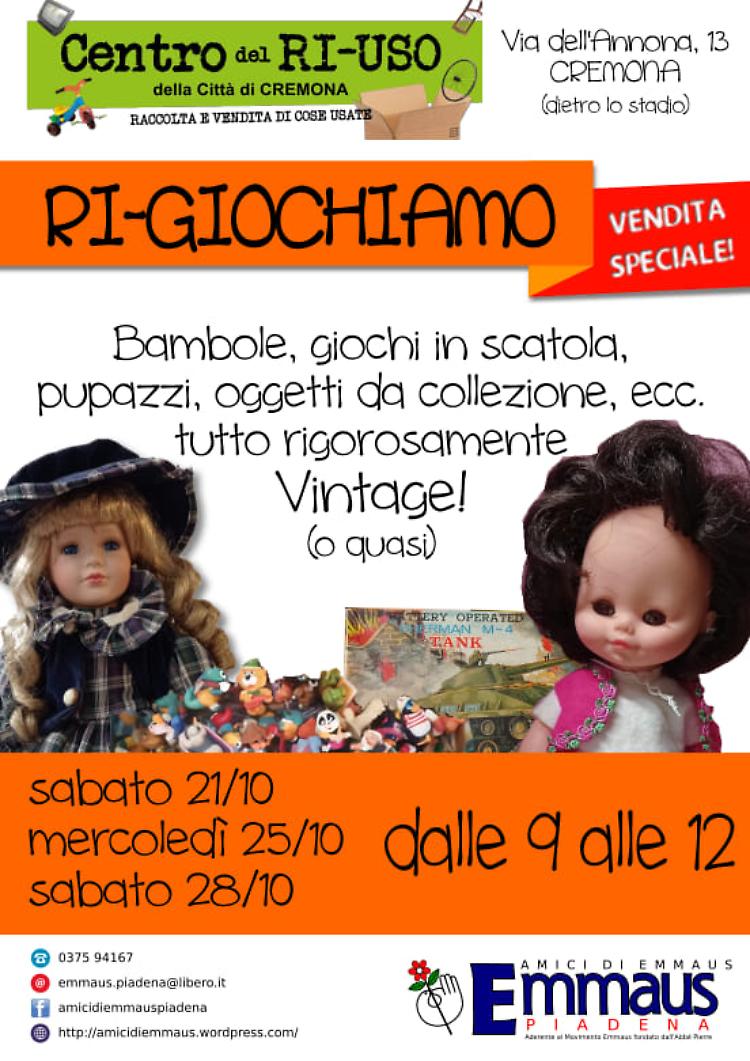 Ri-Giochiamo: vendita speciale di giochi e giocattoli vintage o quasi