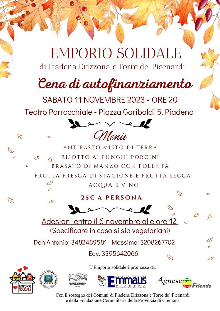 Cena di autofinanziamento de L'Emporio solidale
