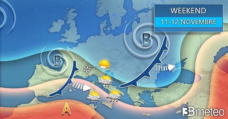 Perturbazioni no-stop, altro maltempo fino al week-end