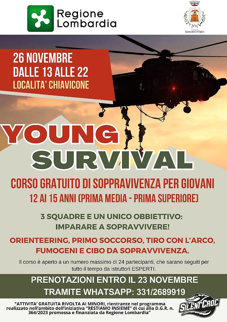 Young Survival: corso gratuito di sopravvivenza per giovani