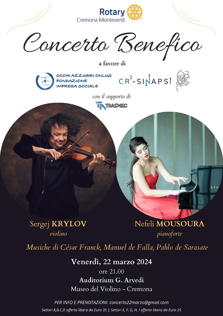 Concerto benefico con Sergej Krylov e Nefeli Mousoura