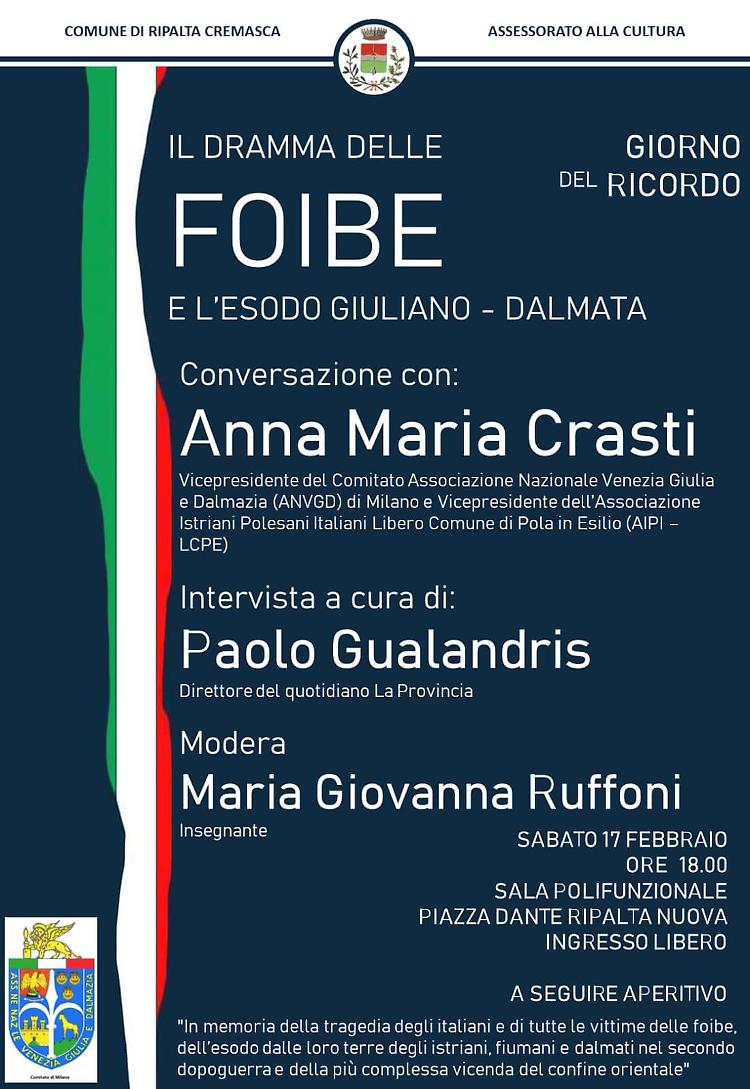 Incontro: Il dramma delle foibe e l'esodo giuliano-dalmata