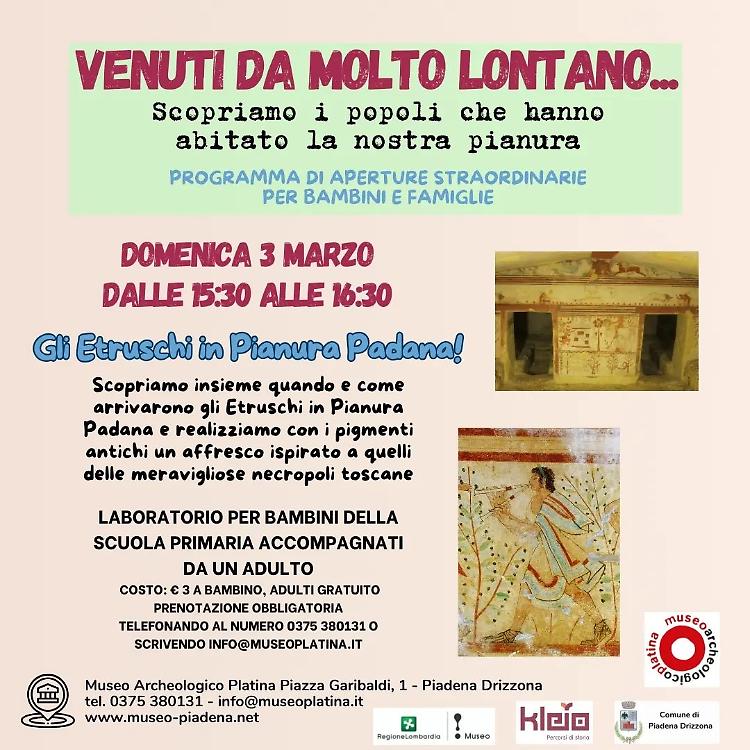 Gli Etruschi in Pianura Padana. Laboratorio per bambini e visita guidata