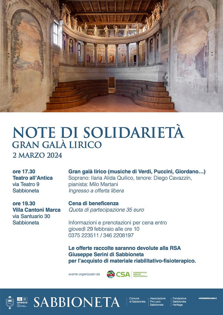 Note di solidarietà. Gran Galà lirico e cena benefica
