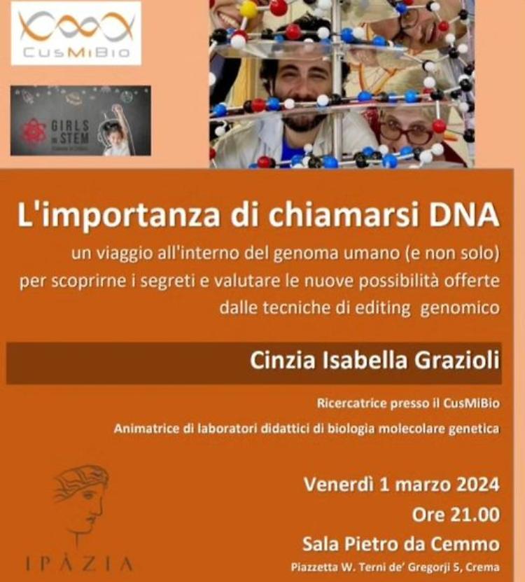 Conferenza "L'importanza di chiamarsi DNA" 