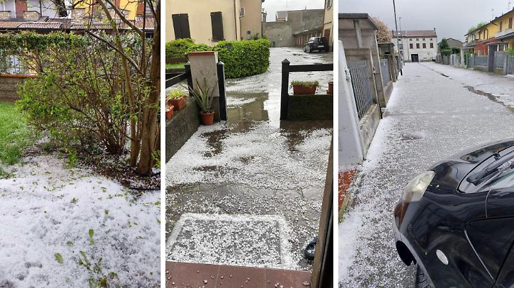 Eccezionale grandinata d'aprile nel Cremonese
