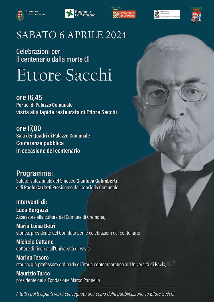 Celebrazioni per il centenario della morte di Ettore Sacchi