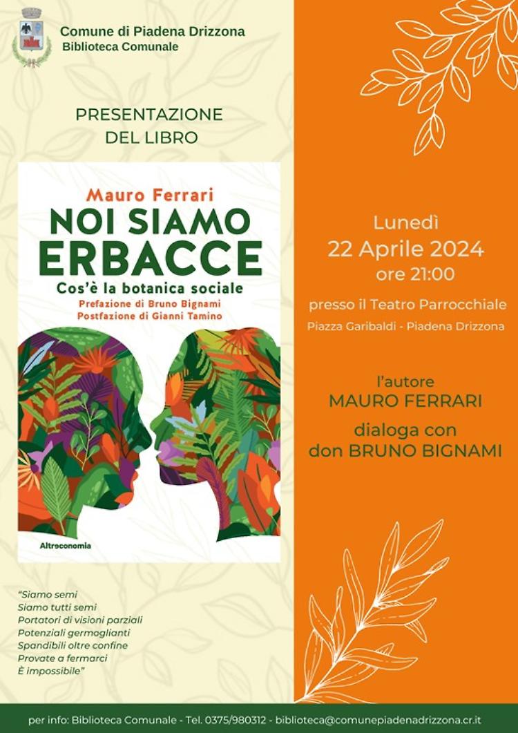 Presentazione del libro "Noi siamo erbacce"