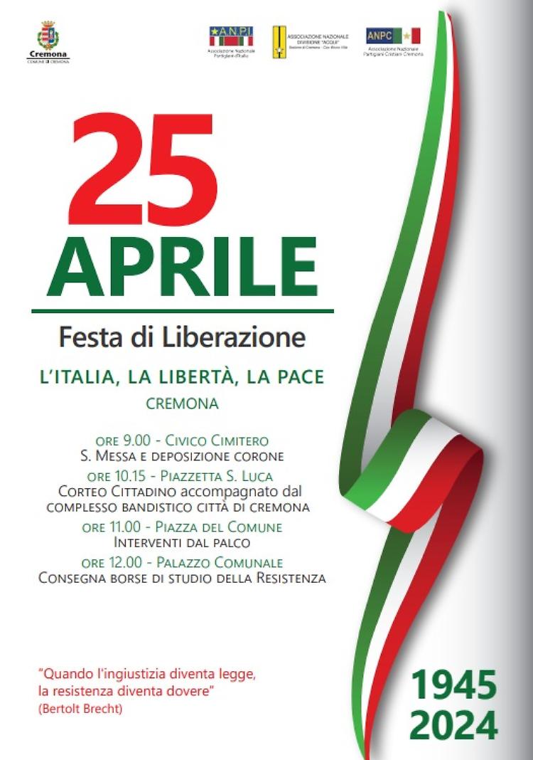 79° Anniversario della Liberazione: il 25 Aprile
