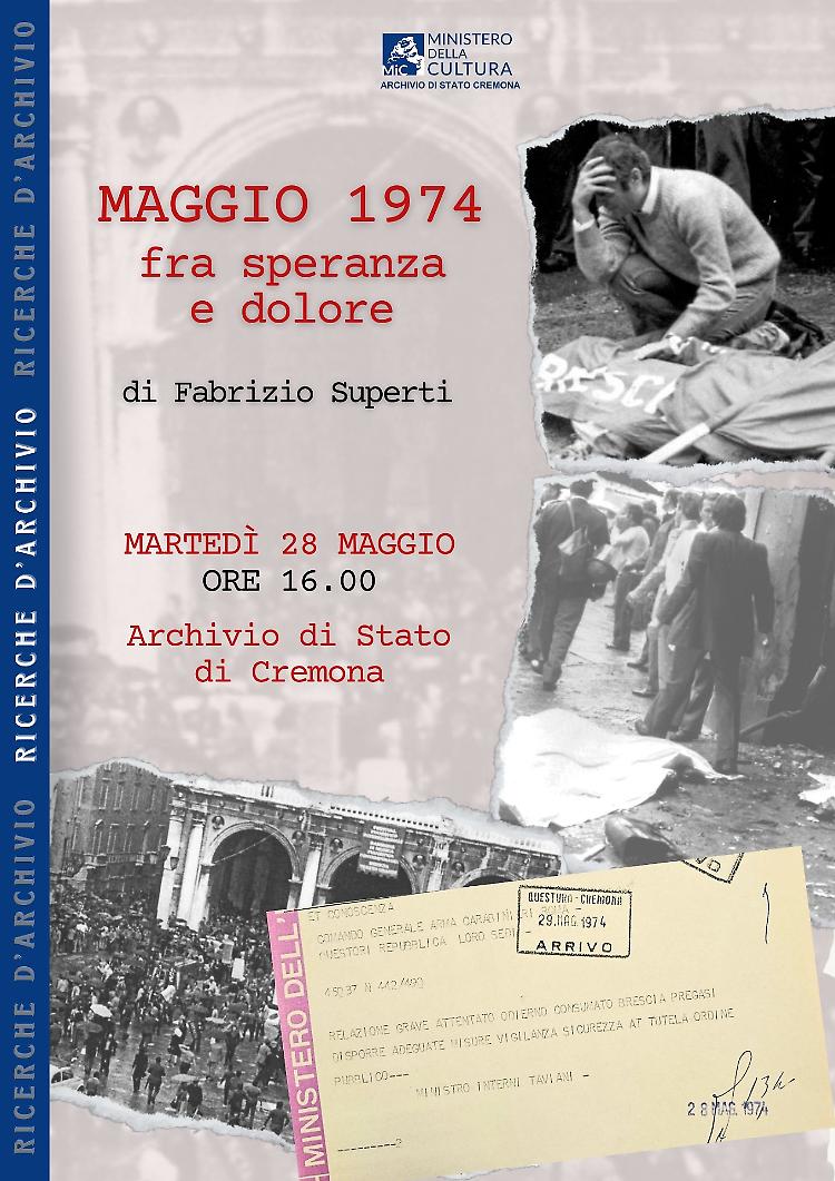 Conferenza "Maggio 1974 fra speranza e dolore"
