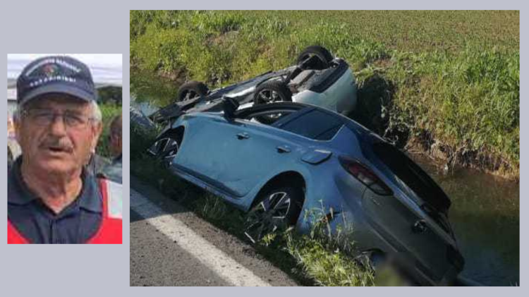 Auto nel canale: l’ex carabiniere li salva