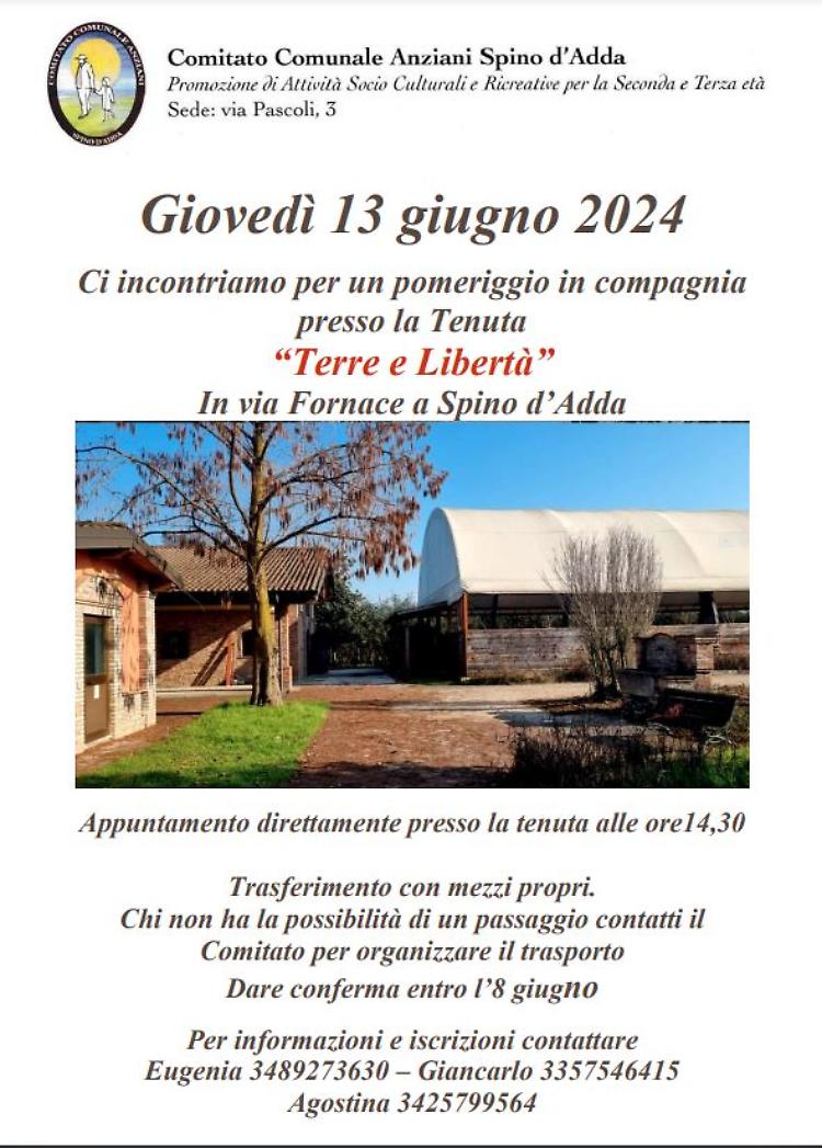Anziani: pomeriggio in compagnia in tenuta