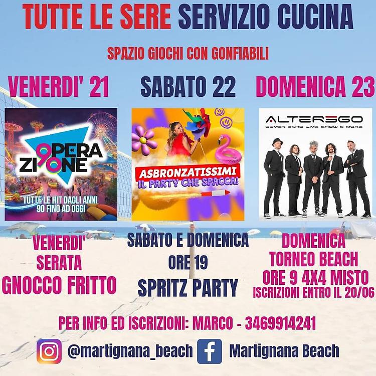 Martignana Beach 2024: 3 serate di festa
