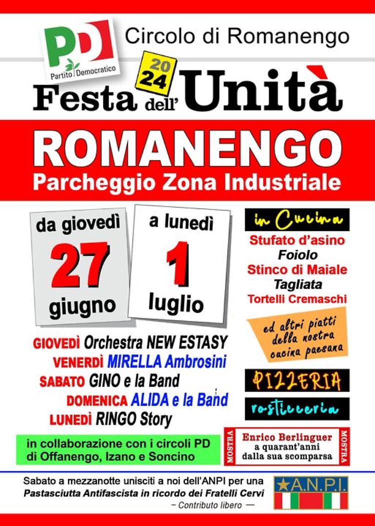 Festa dell'Unità 2024