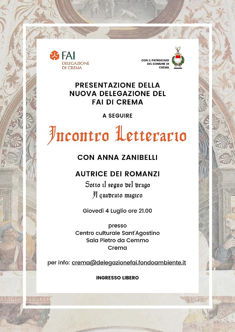 Incontro letterario con la scrittrice Anna Zanibelli