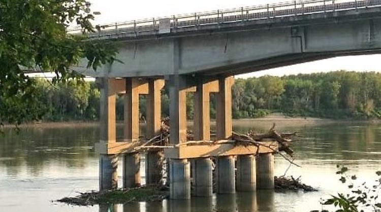 Piante e detriti: allerta al ponte del Po