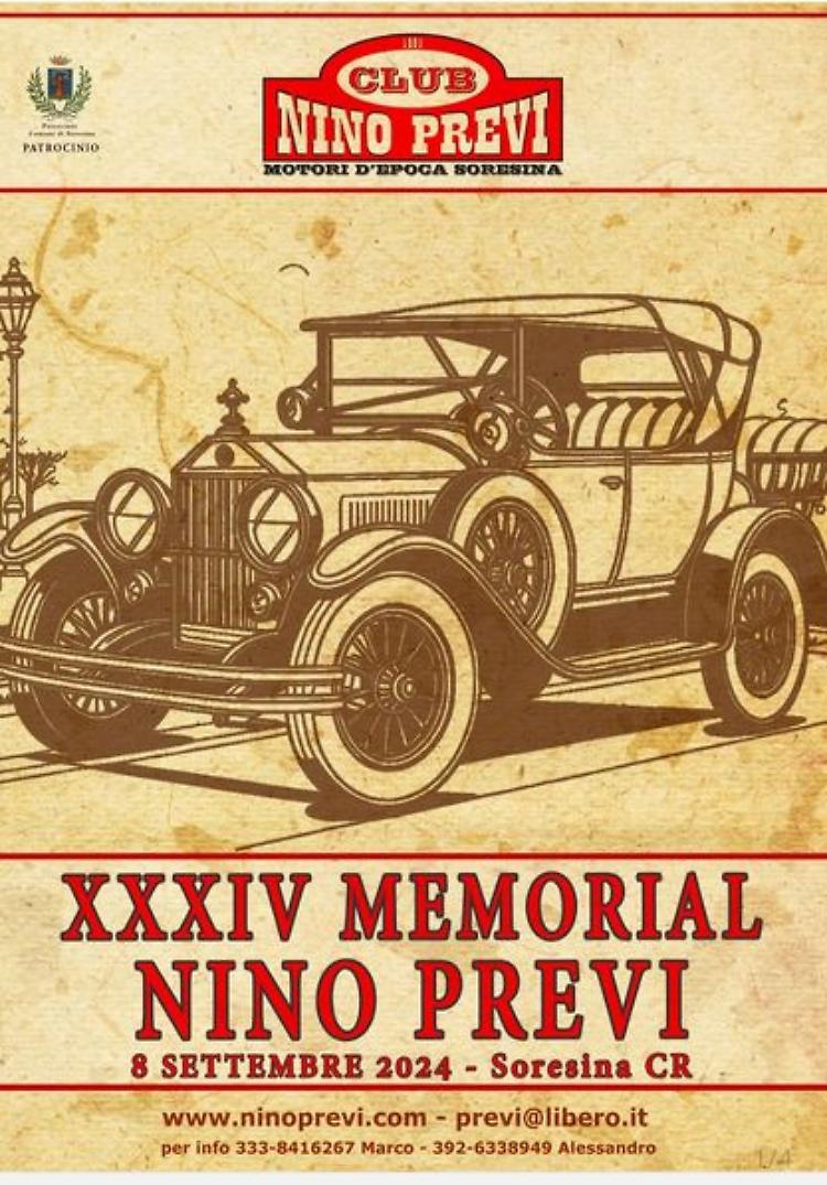 XXXIV Memorial NINO PREVI - Raduno di auto d'epoca