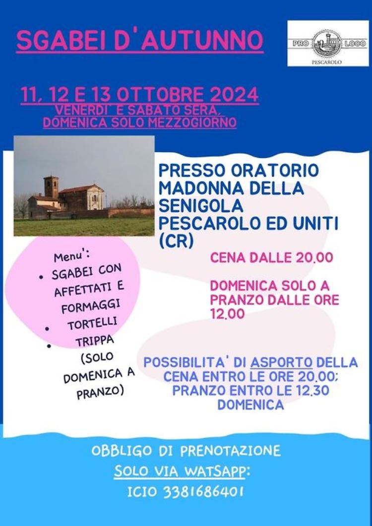 Sgabei d'autunno, all'oratorio campestre della Senigola