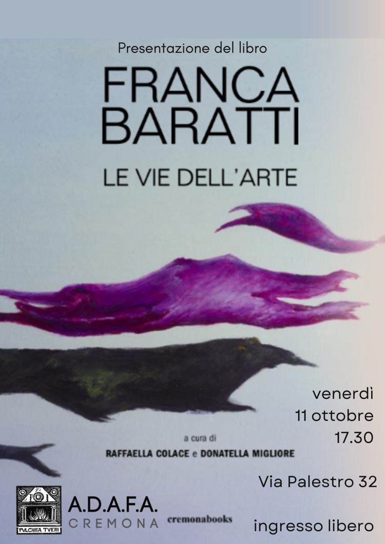 Presentazione del libro “Le vie dell’arte” dedicato a Franca Baratti