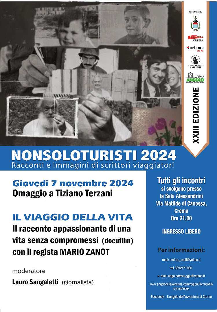 XII edizione della rassegna Nonsoloturisti2024  : "il viaggio della vita" 