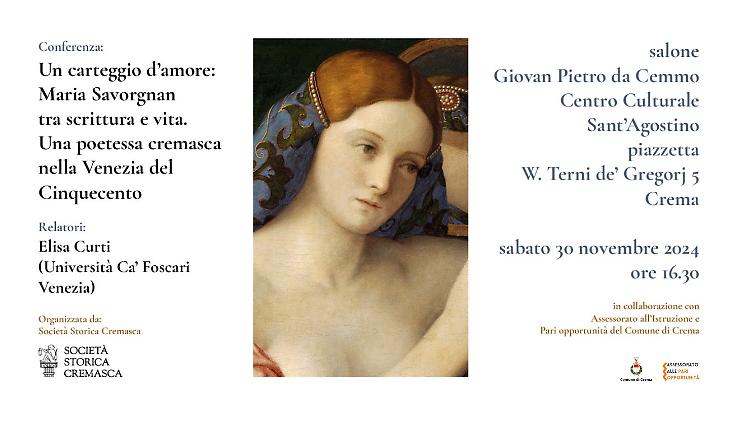 Conferenza: "Un Carteggio d'Amore - Maria Savorgnan tra scrittura e vita"