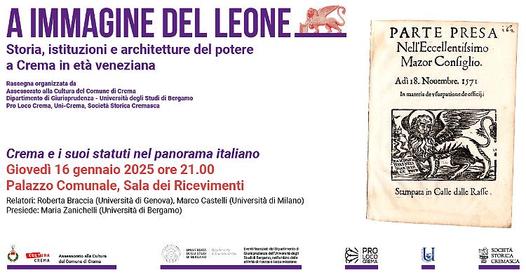Presentazione del volume: "Storia, istituzioni e architetture del potere a Crema in età veneziana"